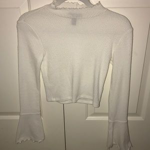 White Ribbed Crop Top